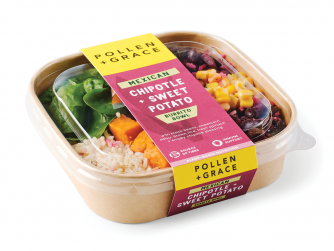 Coveris collabore avec Pollen + Grace pour créer une nouvelle gamme d'emballages de salades aux couleurs vives.